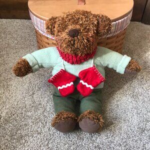 2002 Hallmark Toys "Teddy Mittens" Brown Plush Bear - 12" Tall